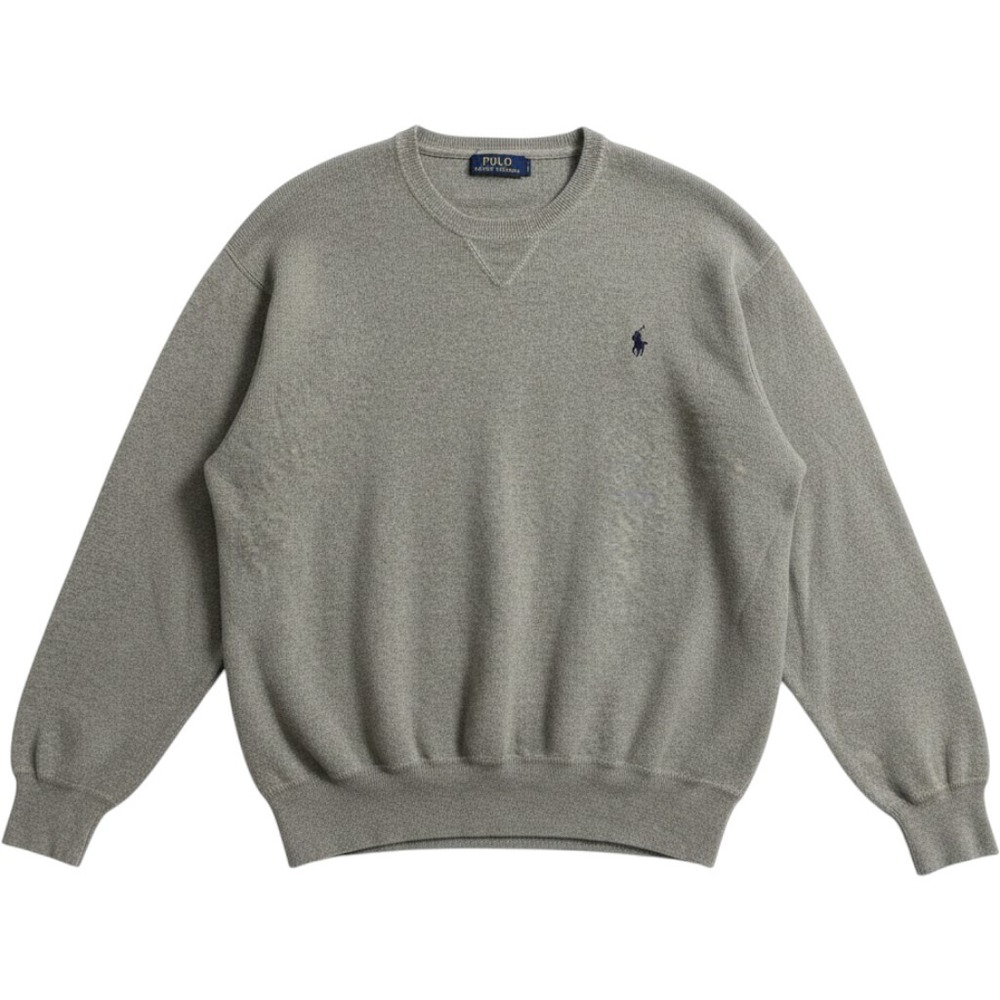 Polo Ralph Lauren Crewneck Sweater Men XL Gray Pony Logo Old Money Preppy Cotton